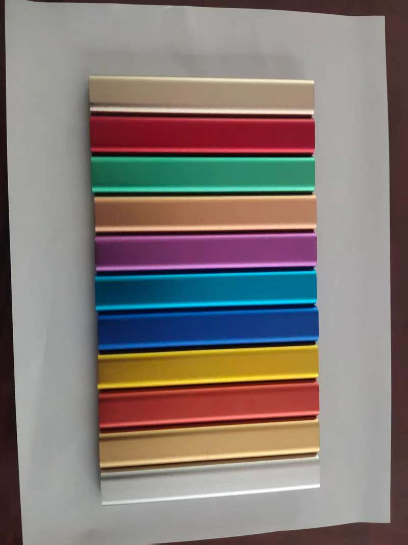 Aluminum finish and colour reference samples